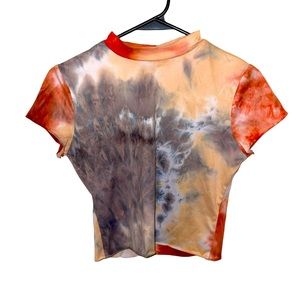 Heart & Hips Tye Dye Marble Croptop Sz M